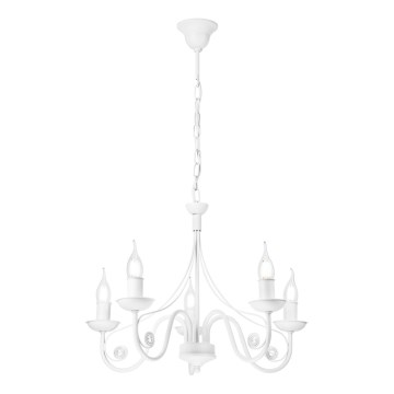 Lestenec na verigi DONATO 5xE14/40W/230V bela