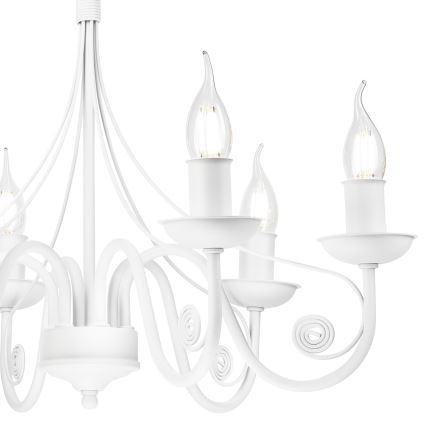 Lestenec na verigi DONATO 6xE14/40W/230V bela
