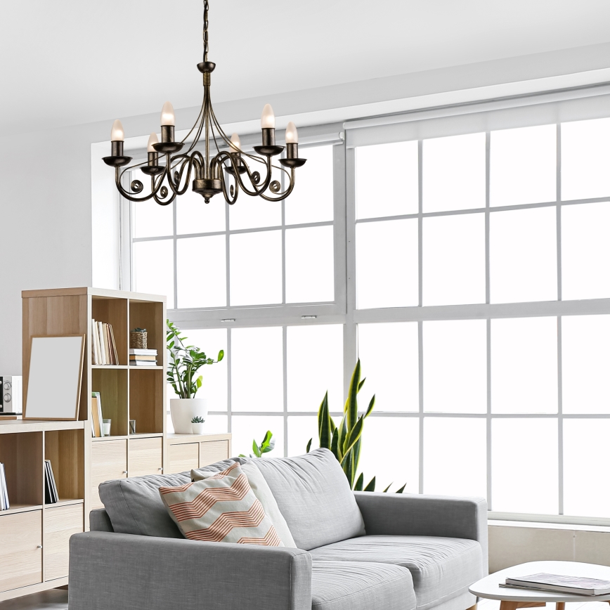 Lestenec na verigi DONATO 6xE14/40W/230V