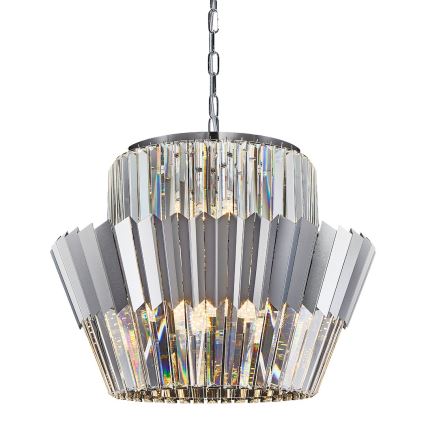 Lestenec na verigi DONNA 12xE14/40W/230V pr. 55 cm mat krom