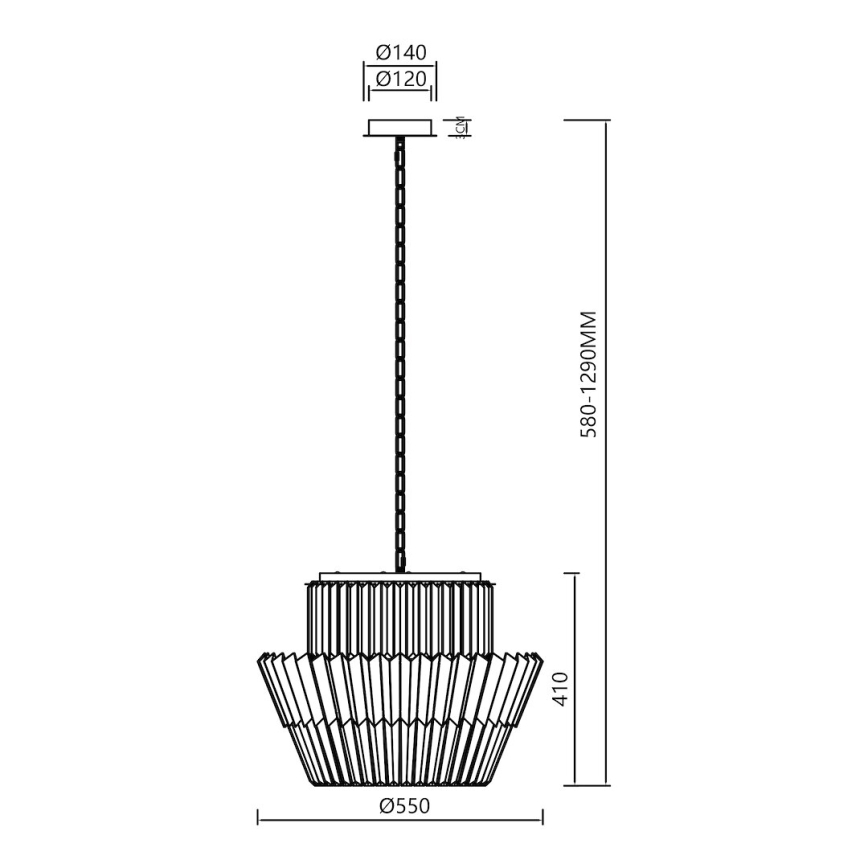Lestenec na verigi DONNA 12xE14/40W/230V pr. 55 cm mat krom