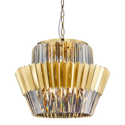 Lestenec na verigi DONNA 12xE14/40W/230V pr. 55 cm zlata
