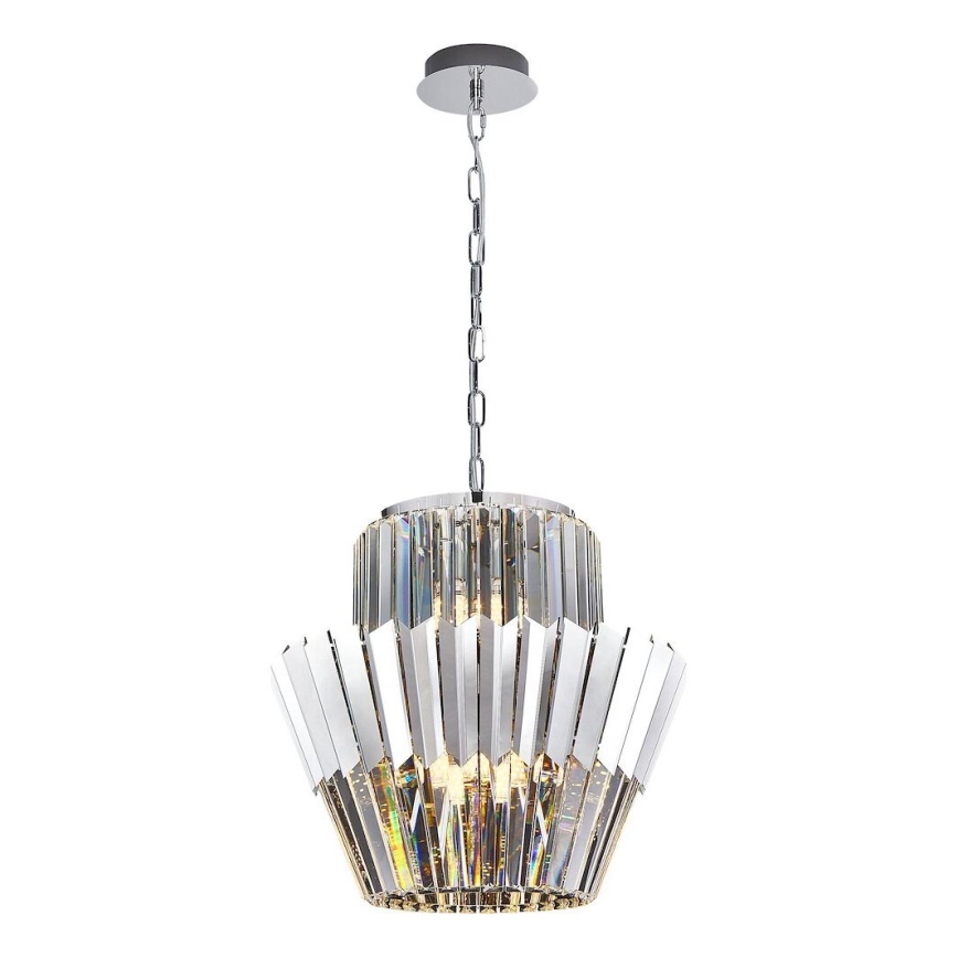 Lestenec na verigi DONNA 9xE14/40W/230V pr. 45 cm mat krom