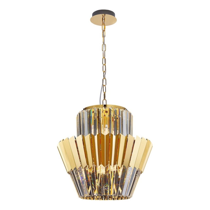 Lestenec na verigi DONNA 9xE14/40W/230V pr. 45 cm zlata
