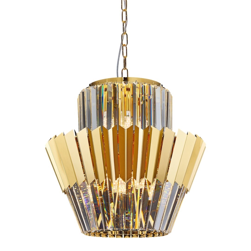 Lestenec na verigi DONNA 9xE14/40W/230V pr. 45 cm zlata