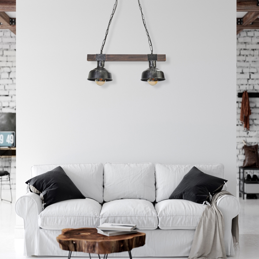 Lestenec na verigi FARO 2xE27/60W/230V