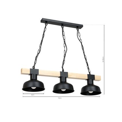 Lestenec na verigi FARO 3xE27/60W/230V