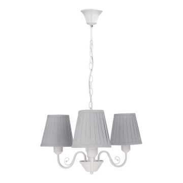 Lestenec na verigi FIREZ 3xE27/40W/230V bela/siva