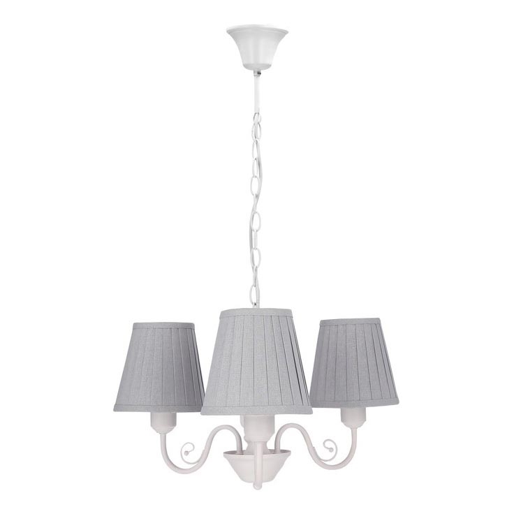 Lestenec na verigi FIREZ 3xE27/40W/230V bela/siva