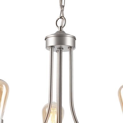 Lestenec na verigi GINA 3xE27/60W/230V mat krom