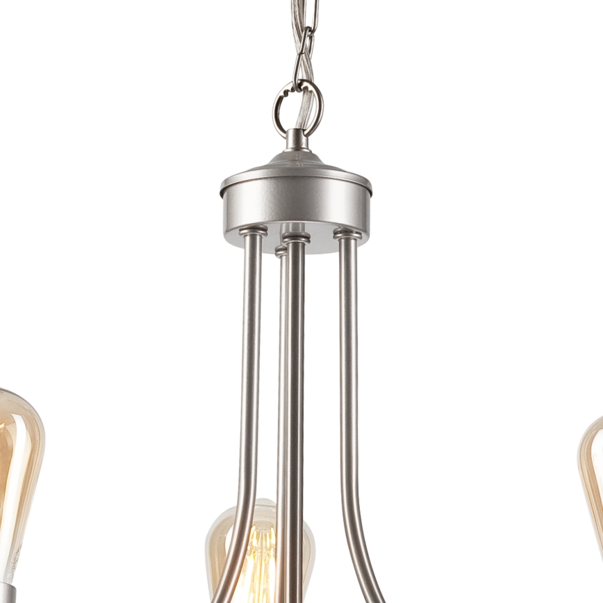 Lestenec na verigi GINA 3xE27/60W/230V mat krom