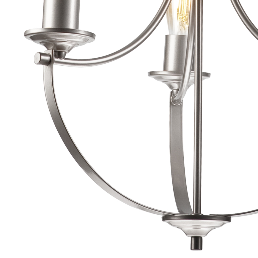 Lestenec na verigi GINA 3xE27/60W/230V mat krom