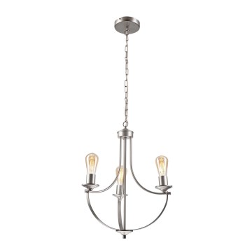 Lestenec na verigi GINA 3xE27/60W/230V mat krom