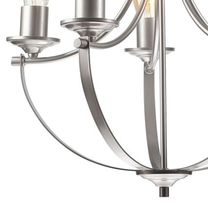 Lestenec na verigi GINA 5xE27/60W/230V mat krom