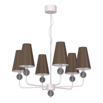 Lestenec na verigi GRENADA 6xE14/15W/230V siv