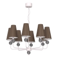 Lestenec na verigi GRENADA 8xE14/15W/230V rjav/kremast