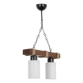 Lestenec na verigi JASMIN 2xE27/40W/230V rjava/bela