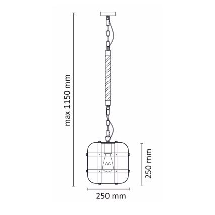Lestenec na verigi KLATKA 1xE27/10W/230V