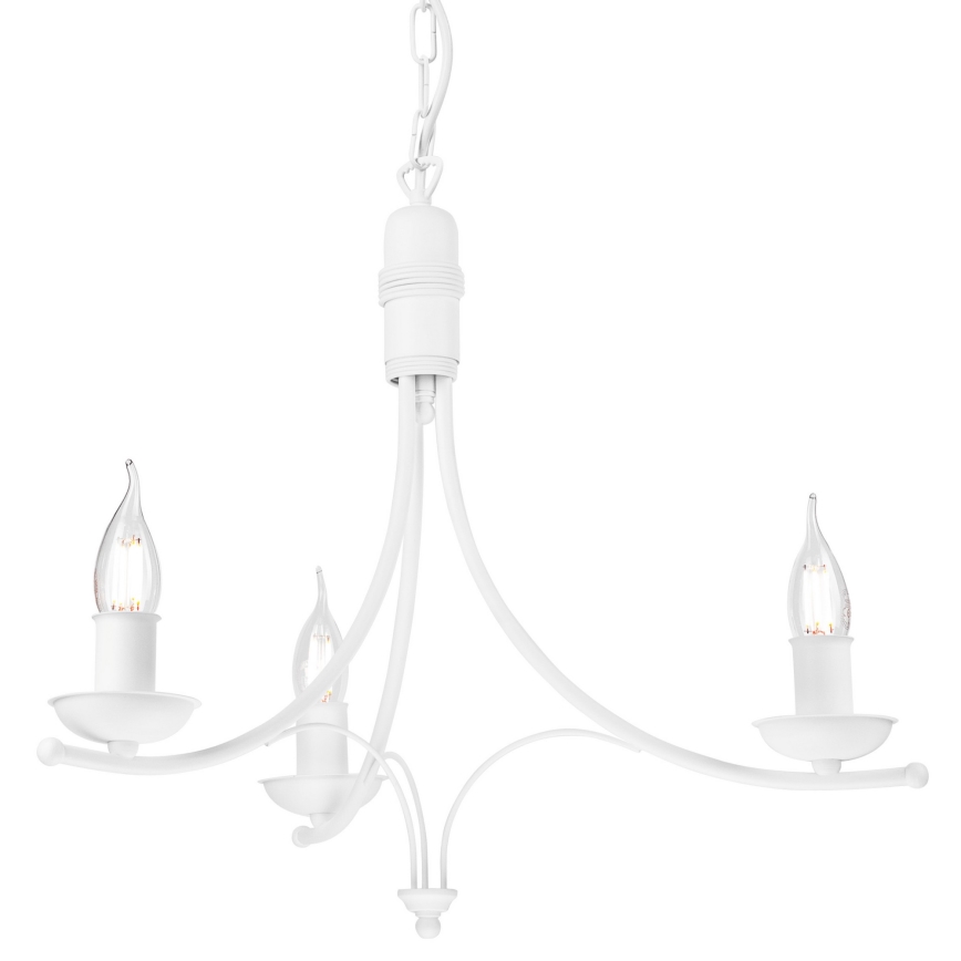 Lestenec na verigi LUCY 3xE14/60W/230V bela