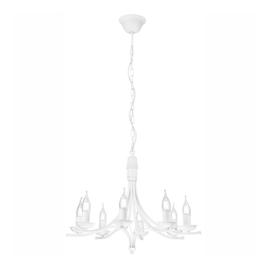 Lestenec na verigi LUCY 8xE14/60W/230V bela