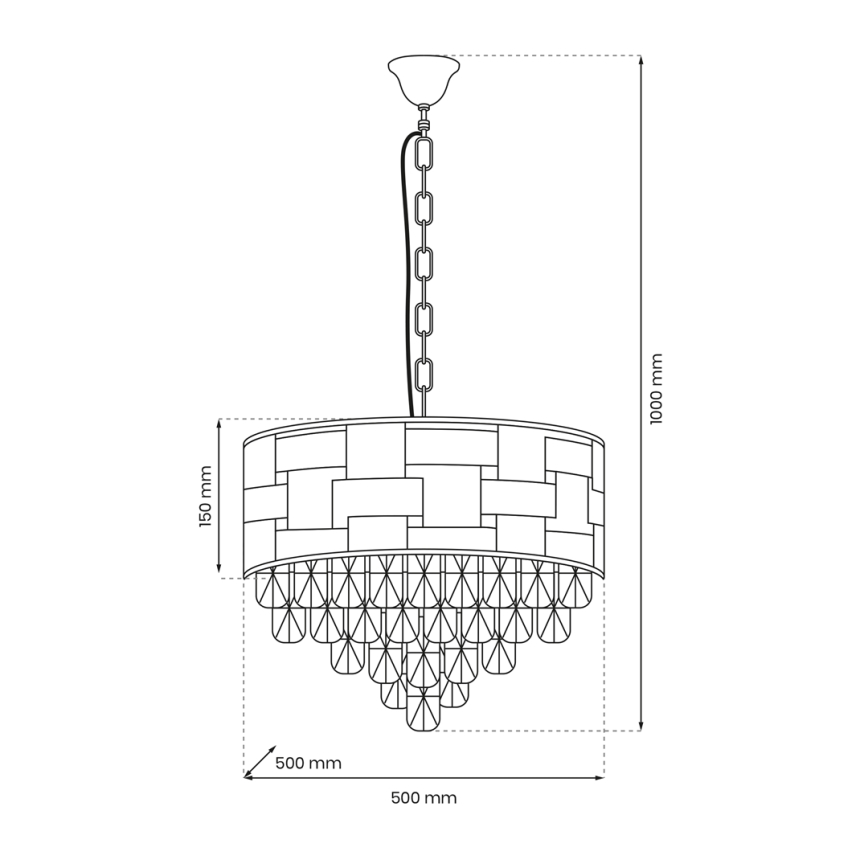 Lestenec na verigi LUXURIA 9xE14/40W/230V zlata