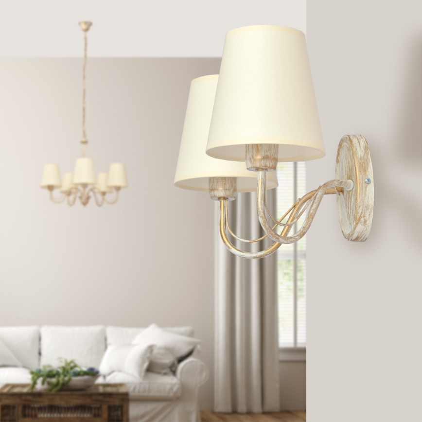Lestenec na verigi MALBO 5xE27/15W/230V bež