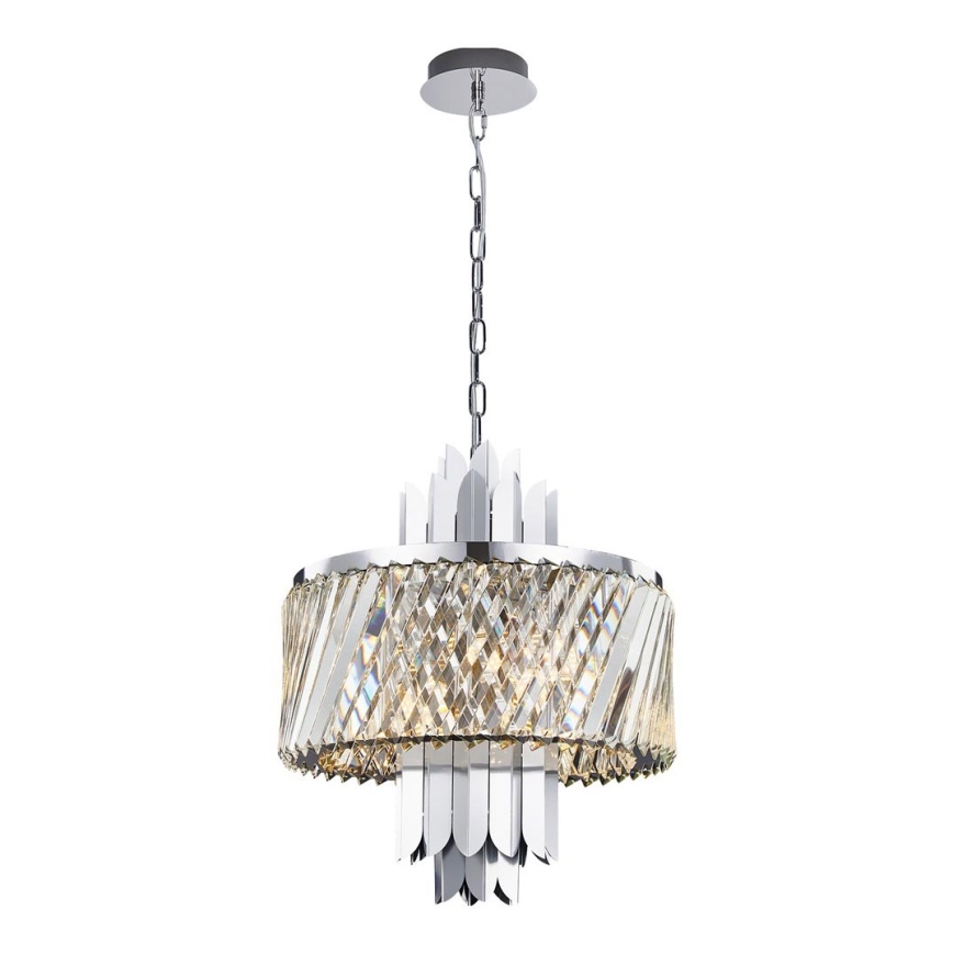 Lestenec na verigi MARGOT 6xE14/40W/230V mat krom