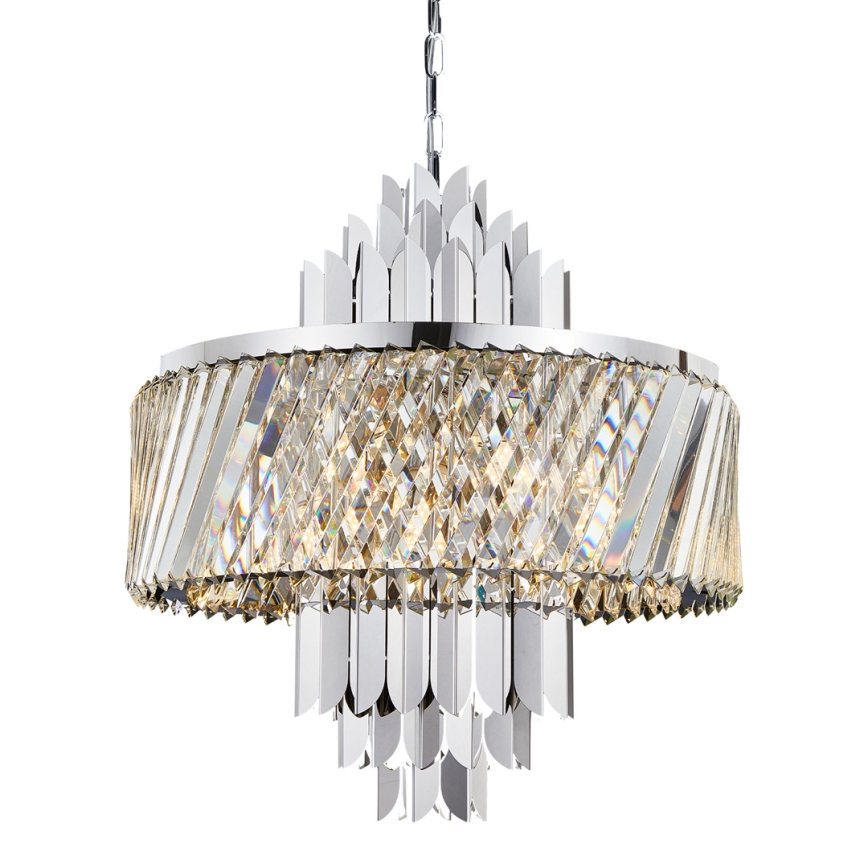 Lestenec na verigi MARGOT 9xE14/40W/230V mat krom