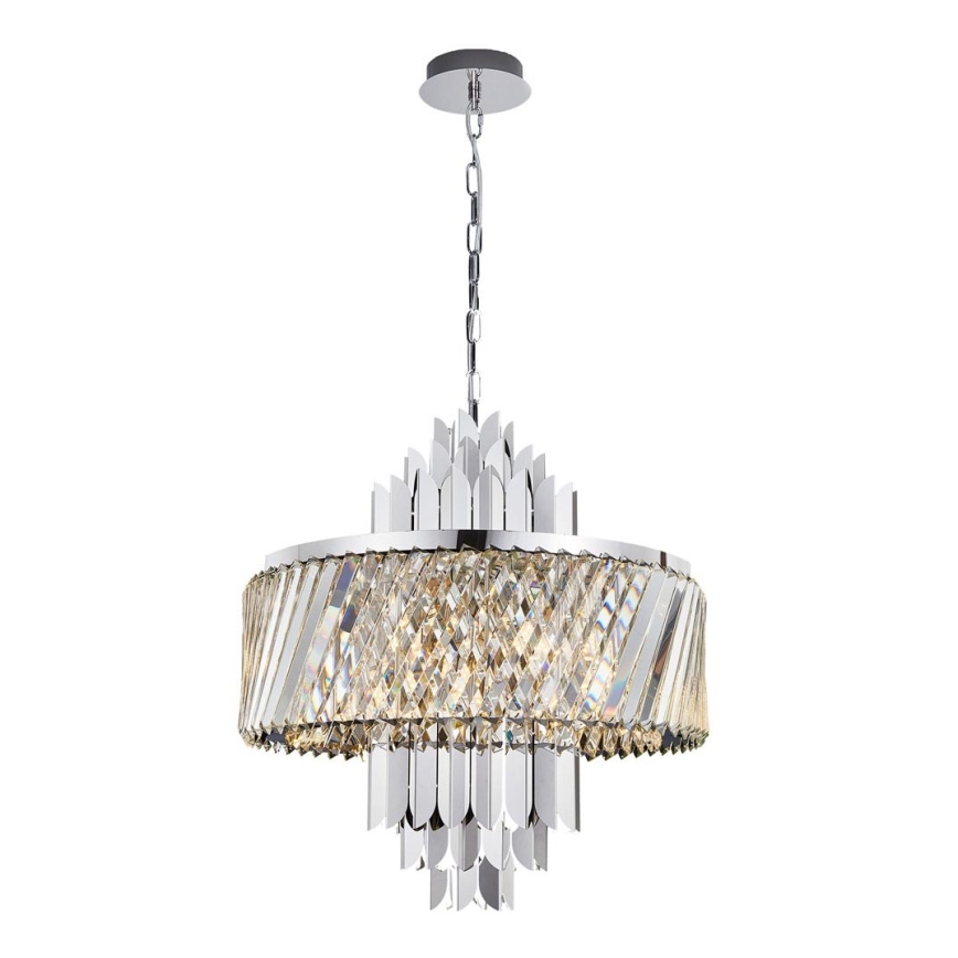 Lestenec na verigi MARGOT 9xE14/40W/230V mat krom