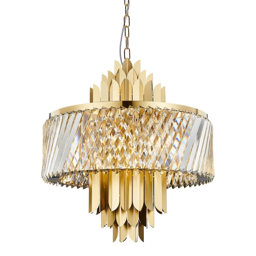Lestenec na verigi MARGOT 9xE14/40W/230V pr. 55 cm zlata