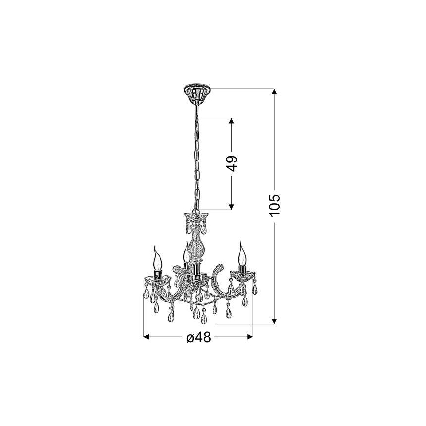 Lestenec na verigi MARIA TERESA 3xE14/40W/230V