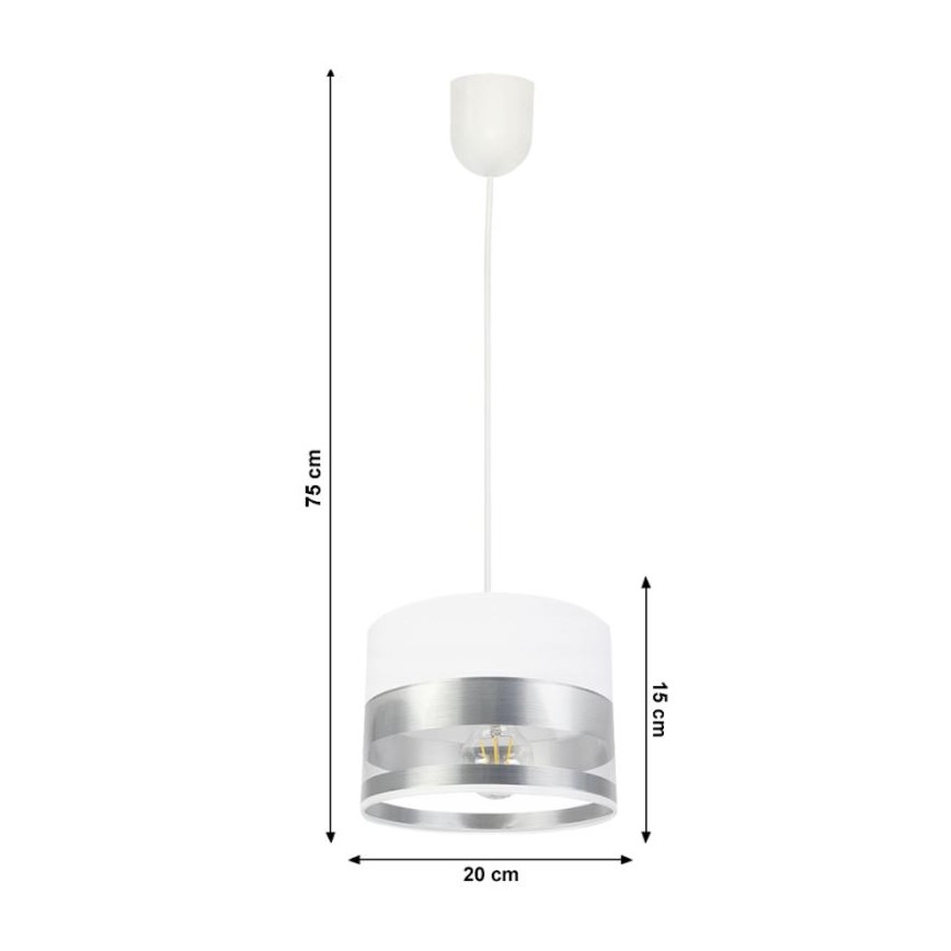 Lestenec na verigi MILO 1xE27/60W/230V srebrn