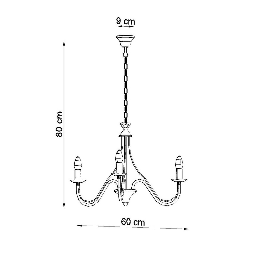 Lestenec na verigi MINERWA 3 3xE14/40W/230V bel