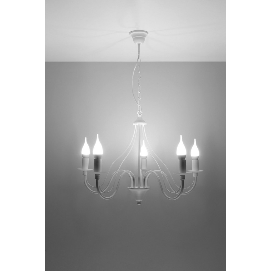 Lestenec na verigi MINERWA 5 5xE14/40W/230V bel