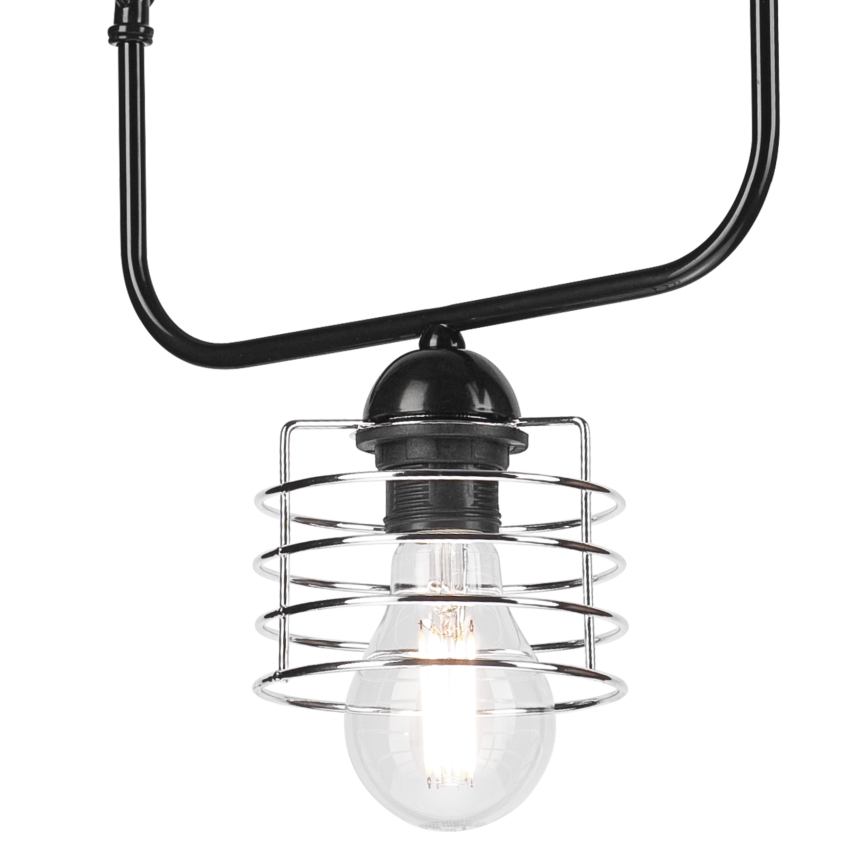 Lestenec na verigi MORGAN 1xE27/60W/230V črna/krom
