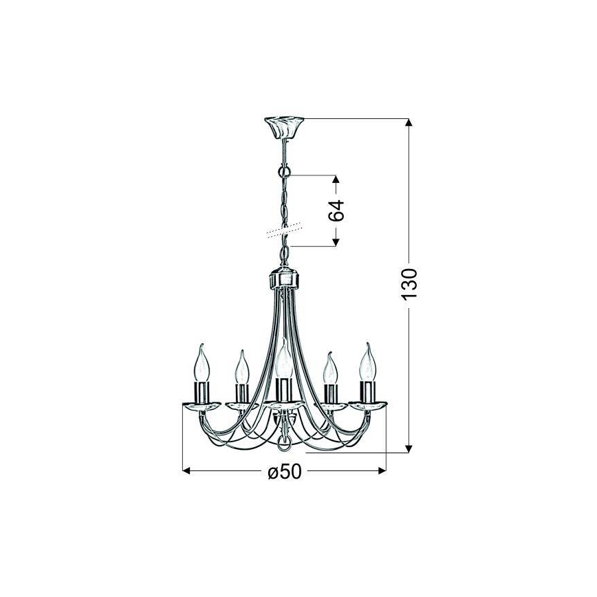 Lestenec na verigi MUZA 5xE14/40W/230V