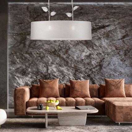 Lestenec na verigi NOEMI 2xE27/60W/230V, srebrna/bela patina