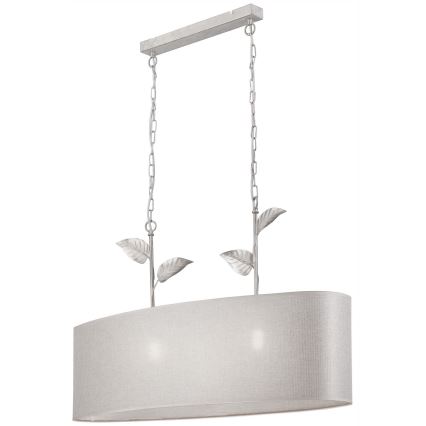 Lestenec na verigi NOEMI 2xE27/60W/230V, srebrna/bela patina