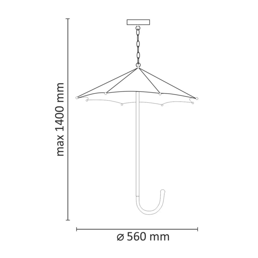 Lestenec na verigi PARASOL 3xE27/20W/230V