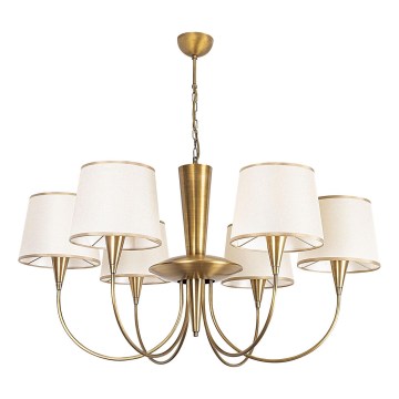 Lestenec na verigi PARDO 6xE27/40W/230V zlati/kremni