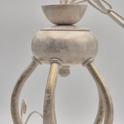 Lestenec na verigi RETRO II 5xE27/60W/230V bela patina