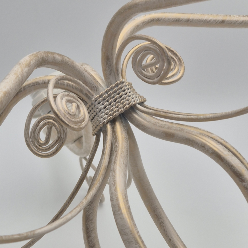 Lestenec na verigi RETRO II 5xE27/60W/230V bela patina