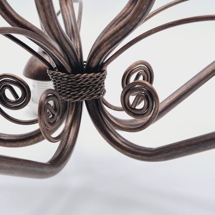 Lestenec na verigi RETRO II 5xE27/60W/230V bronasta patina