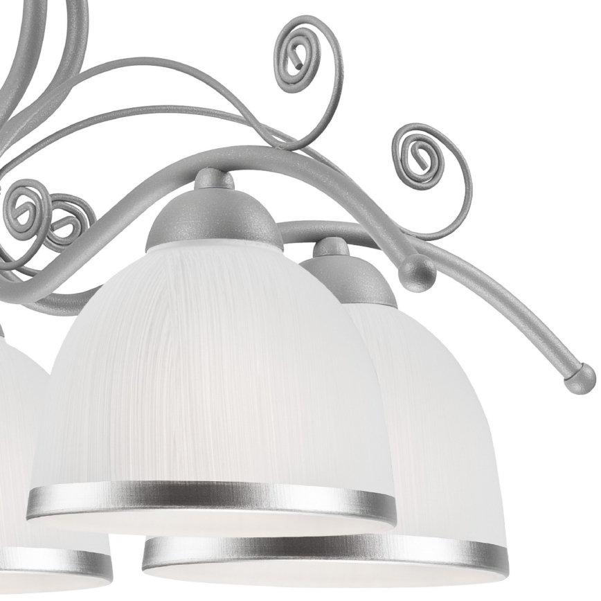 Lestenec na verigi RETRO II 5xE27/60W/230V srebrn