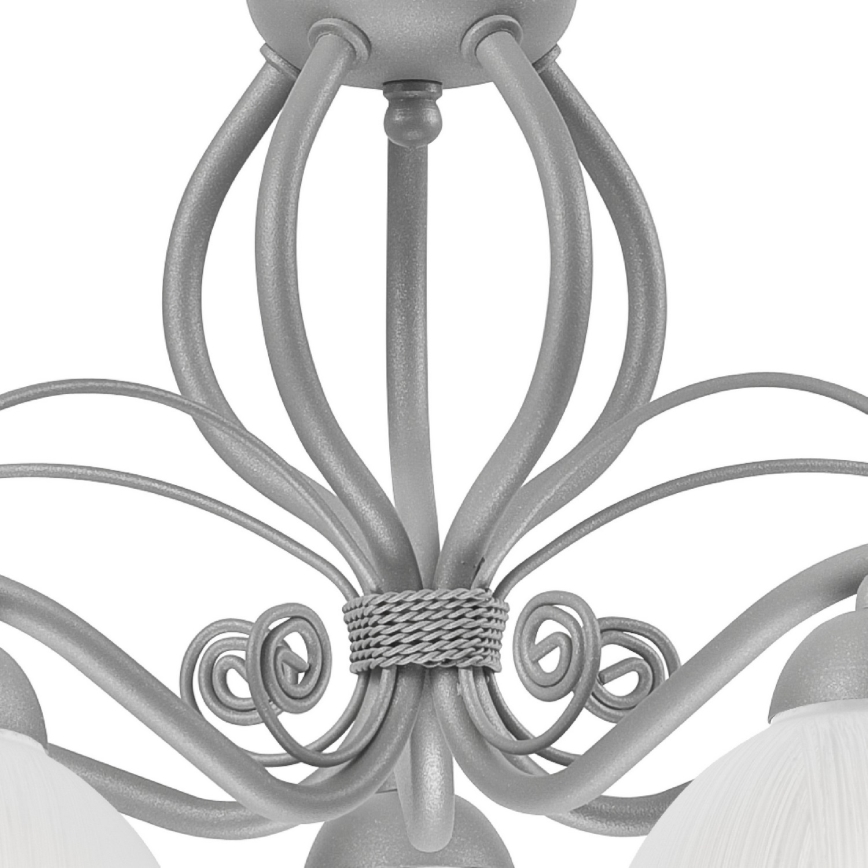 Lestenec na verigi RETRO II 5xE27/60W/230V srebrn