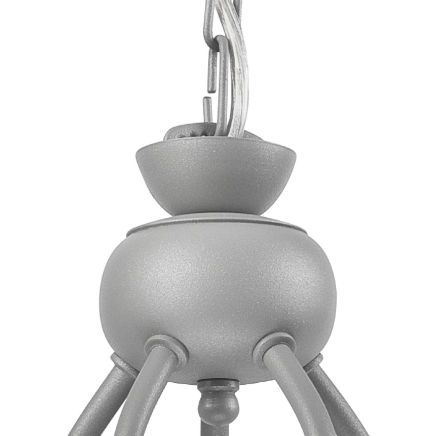 Lestenec na verigi RETRO II 5xE27/60W/230V srebrn