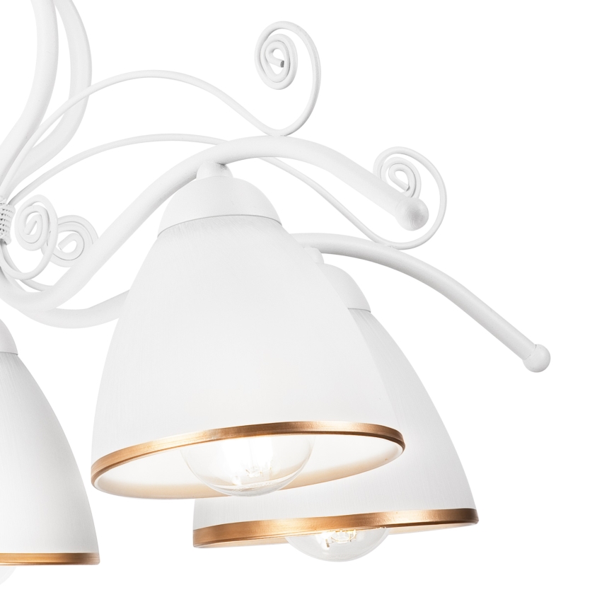 Lestenec na verigi RETRO II 5xE27/60W/230V, v beli barvi