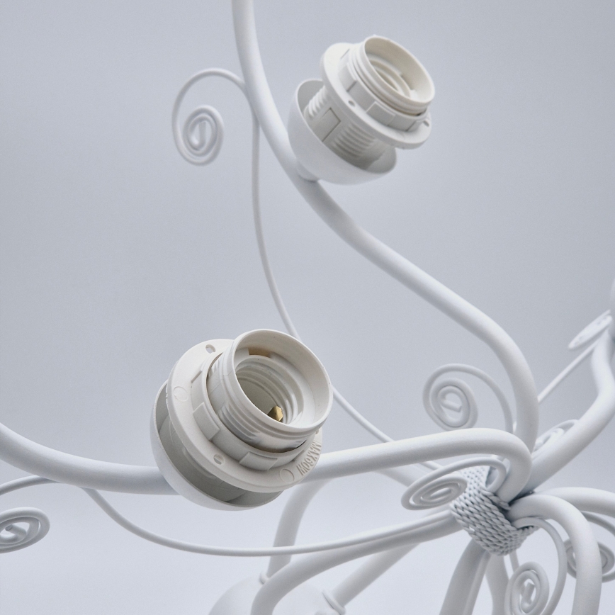 Lestenec na verigi RETRO II 5xE27/60W/230V, v beli barvi