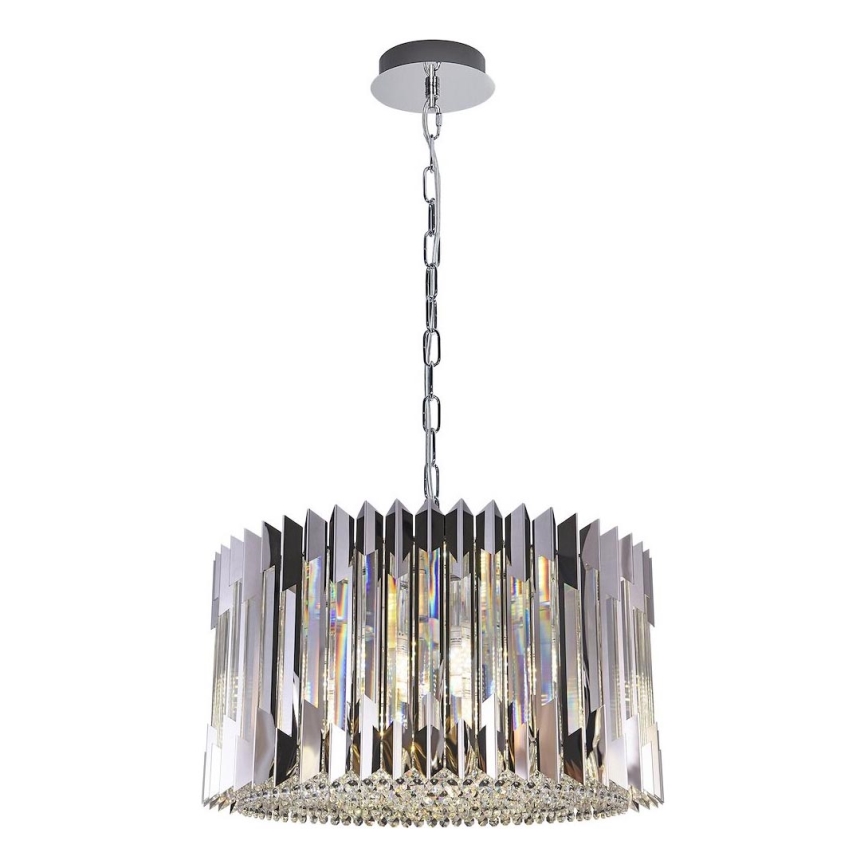 Lestenec na verigi RITZ 12xE14/40W/230V pr. 54 cm sijajni krom