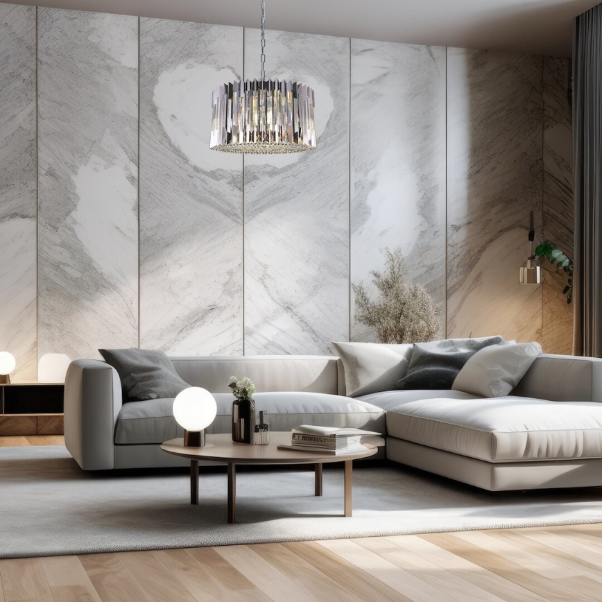 Lestenec na verigi RITZ 12xE14/40W/230V pr. 54 cm sijajni krom
